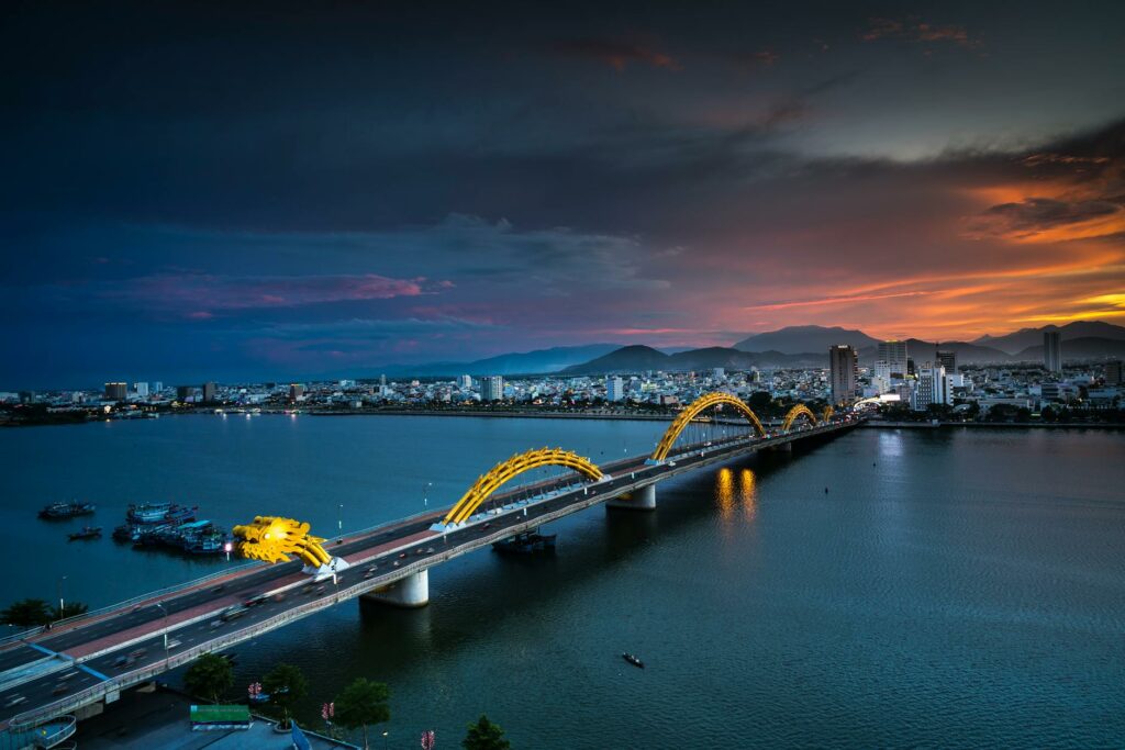 bird s eye view of city during dawn